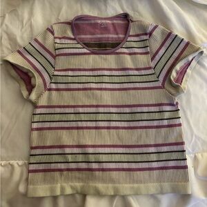 Urban Outfitters Kids Striped Tee in Purple and Cream